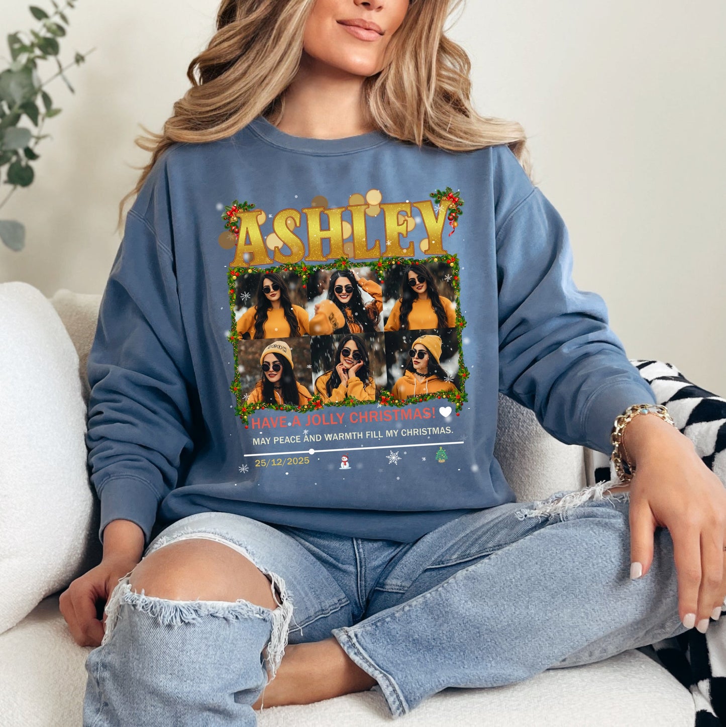 Personalized Holiday Memories Tee - Custom Christmas Photo T-Shirts Gift