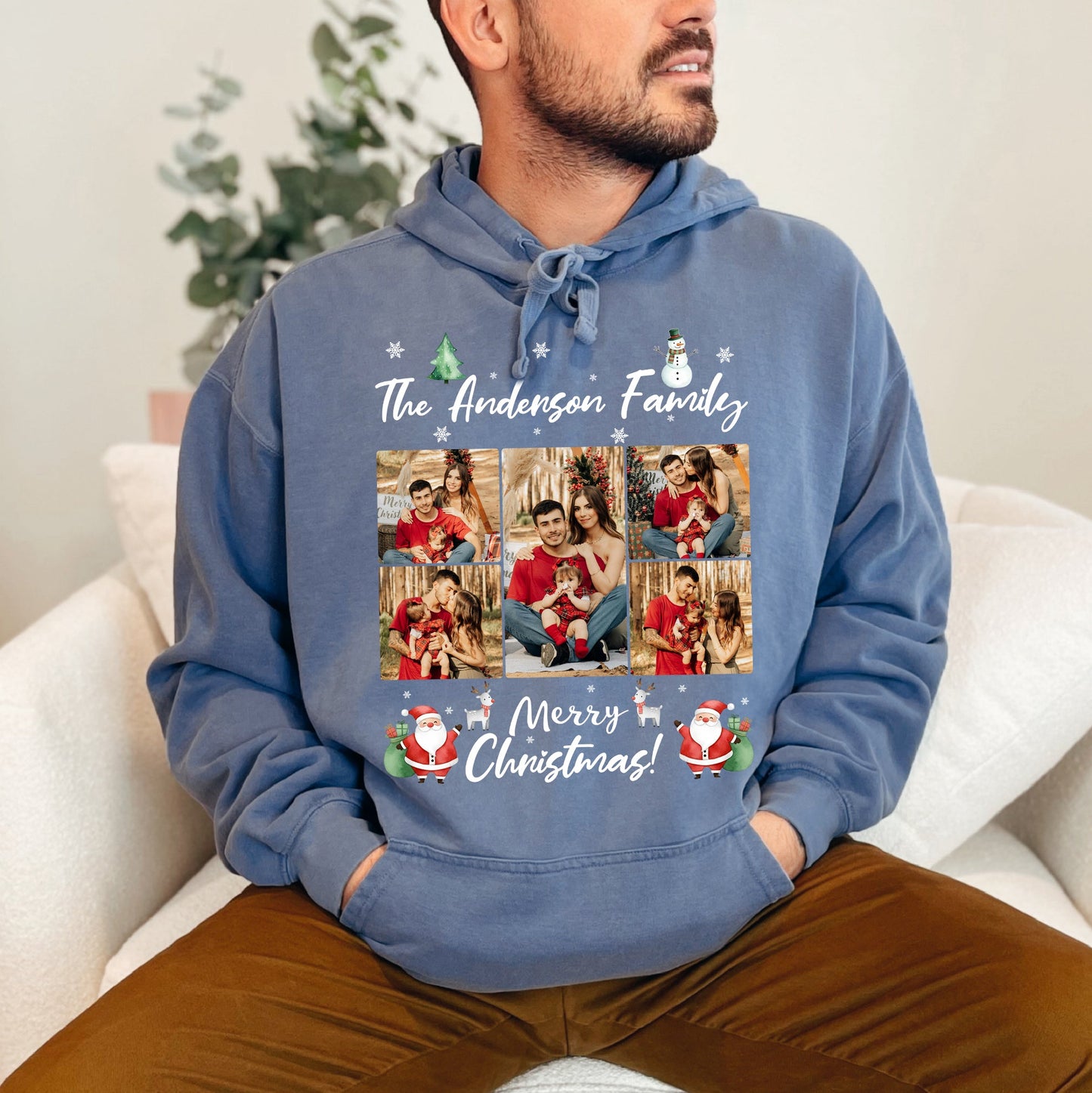 Custom Family Christmas Tee - Personalized Photo Merry Christmas T-Shirts