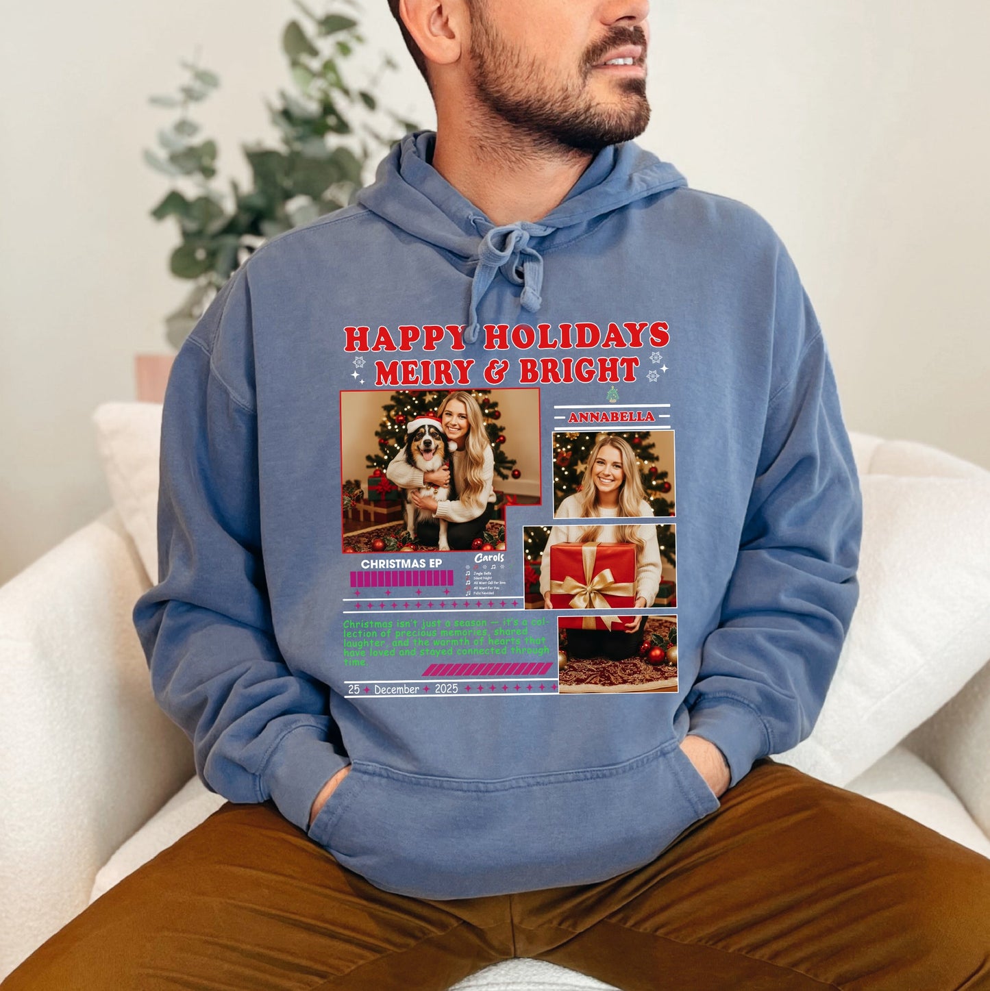 Merry Christmas Vibes Tee – Custom Comfort Color Holiday T-Shirt